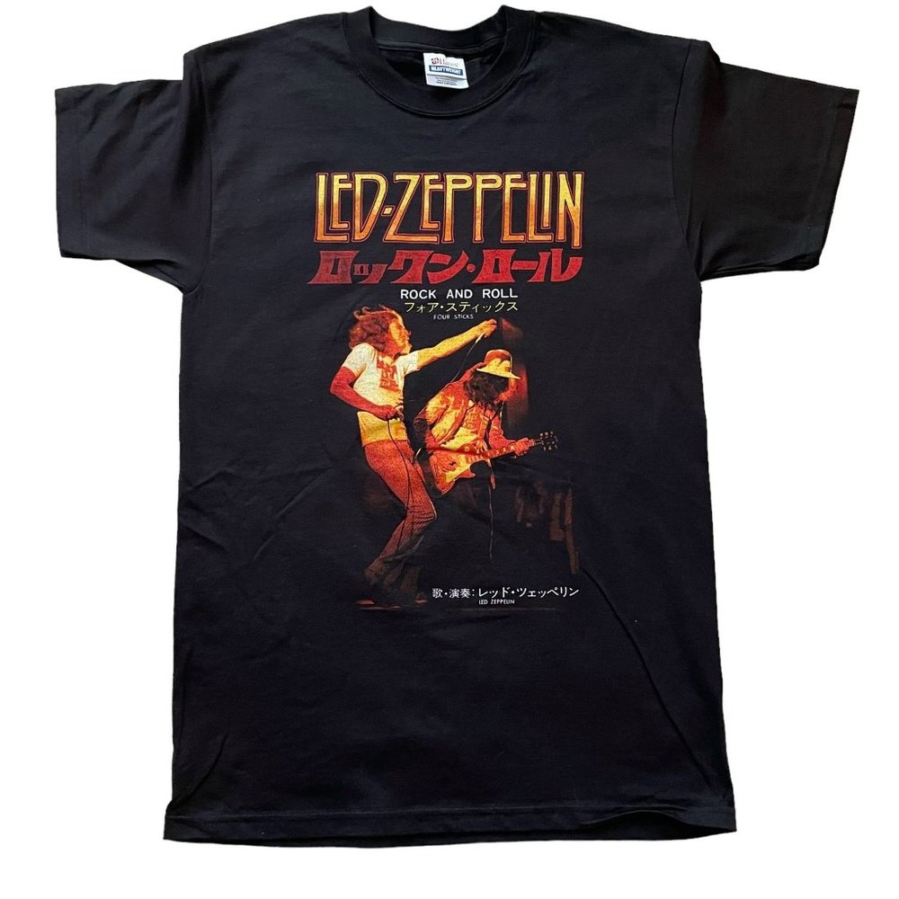 Vintage Deadstock 2007 Led Zeppelin Four Sticks Japan 5 Tribute T Shirt Rock Tee